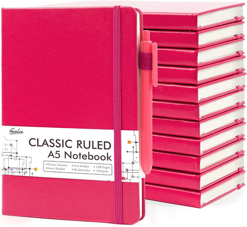 Agenda Fucsia C/soporte Bolígrafo Papel 4.23oz/m² 13*23cm