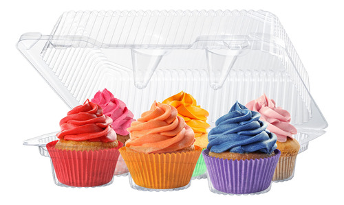 Cajas De Plastico Para Cupcakes | 6 Compartimentos  Paquete