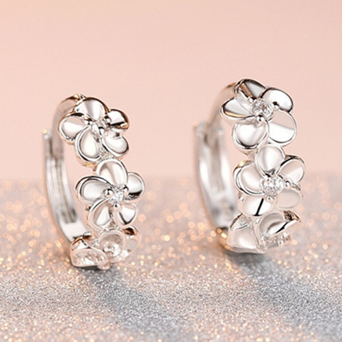 2 Pares Aretes Mujer Arracada De Aro Plata S925 Zirconia