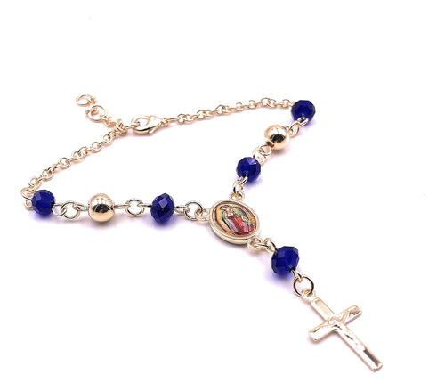 Pulsera De Rosario Pequeña - Virgen De Guadalupe Y Col...