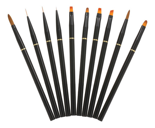Imagen 4 de 6 de 10pcs Kit De Pincel De Uñas De Acrílico Para Nail Art Diy