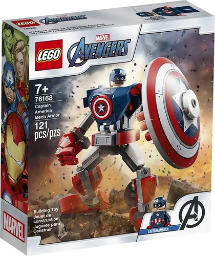 Brinquedo Armadura Mecha De Capitão América Marvel Lego Quantidade de peças 121