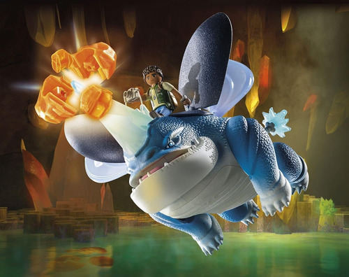 Playmobil Dragones Fuego Nueve Reinos 1 Figura +17pcs 71082 Plowhorn Dangelo