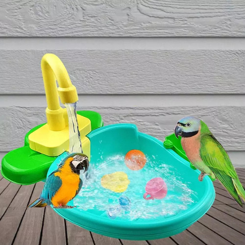 Tina Automática De Loros Con Ducha, Bonita Y Divertido