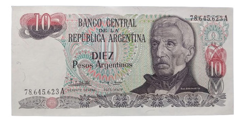 Billete De Argentina, 10 Pesos Argentinos De 1985