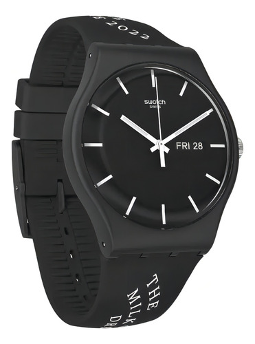 Reloj Black Milk By Swatch Negro Mate Resistente Al Agua