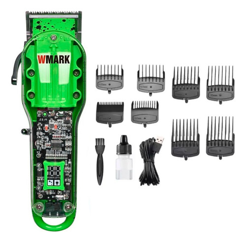 Wmark Maquina Cortadora De Pelo Inalambrica Ng-412 Verde 9c
