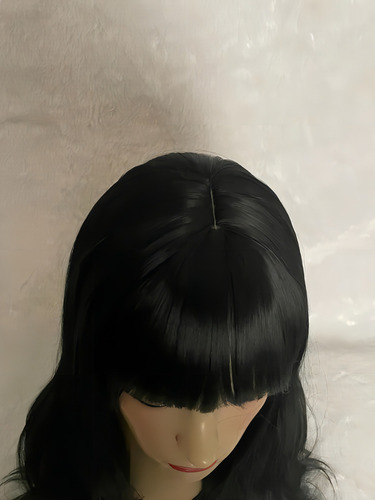 Peruca Wig Ruiva Preta Castanho Com Luzes Longa 75cm Franja