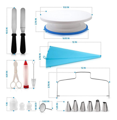 Imagem 2 de 10 de Kit Acessórios Para Confeitar Bolos 106 Peças