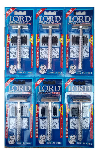 Rastrillo Lord Clasico/antiguo 6 Piezas Color Plata