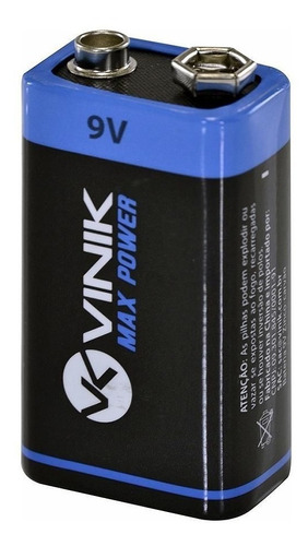 Bateria 9v Max Power Caixa Com 10un  Zinco Quadrada Vinik