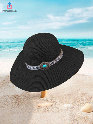 Sombrero Ala Ancha Dama Mujer Verano Playa Proteccion Sol