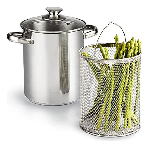 Cook N Home 4 Quart 3 Piezas De Espárragos Vegetales Steamer