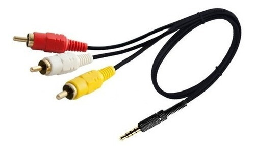 Imagen 1 de 6 de Cable De Audio Y Video - Plug 3.5 St M A 3 Rca M 1.8m - Dvd 