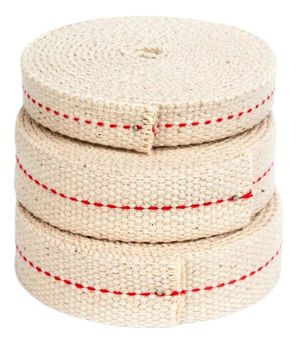 3 Rollos De Algodón Lámpara De Aceite Mecha Plana Lámpara