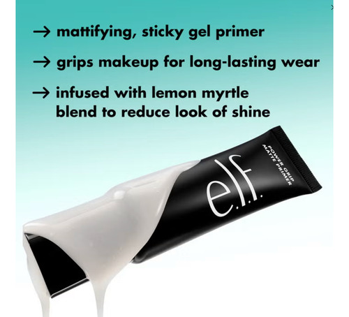 Elf Mini Power Grip Matte Primer Larga Duración Acabado Mate Trasparente