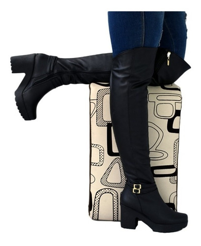Botas Elegantes Caña Alta Para Dama Tacón Alto!