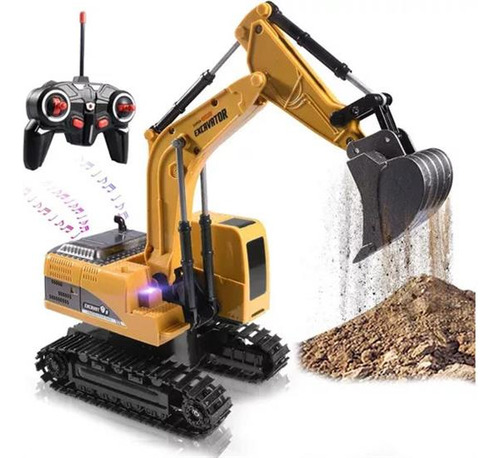 Máquina Excavadora De Control Remoto 1:24 Rcshovelmetalchris