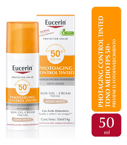 Eucerin sun CC tono medio protector solar photoacting control FPS 50 en crema de 50ml