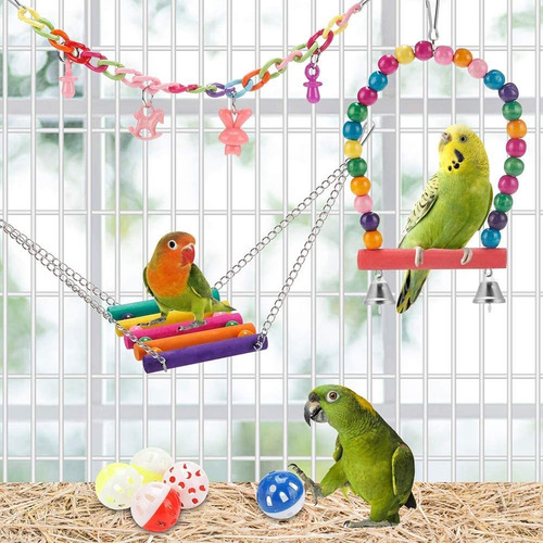 Bird Parakeet Toys,swing Hanging Standing Chewing Toy Hammoc