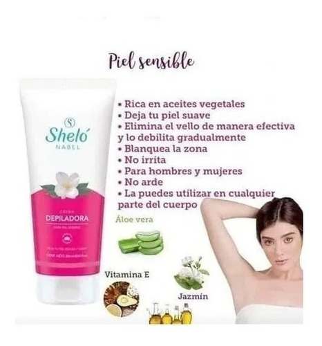 Crema Depiladora Para Piel Sensible Shelo Nabel 250ml