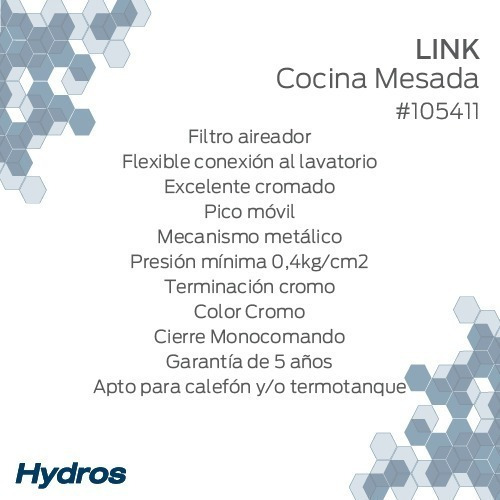 Hydros Link 105411 - Cromo - Cromado