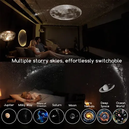 De 2-in-1 Galaxy Projector Night Light, 360° Rotating | MercadoLivre