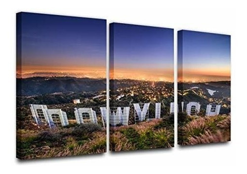 Tumovo Wall Art Painting Hollywood Sign In Mountain Prints .
