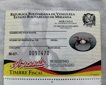 Comprar Estampillas Timbres Fiscales Estado Miranda