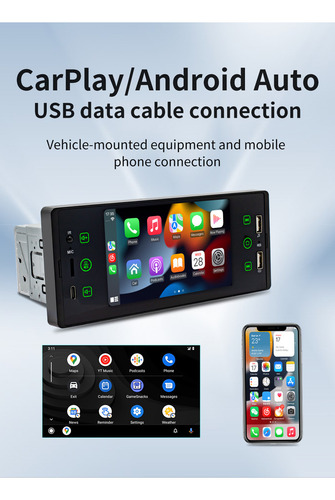 Reproductor Mp5 Estéreo Para Coche Con Subwoofer Usb Bt Aux