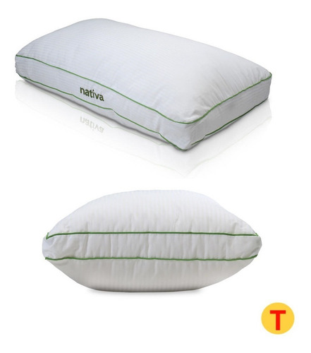 Imagen 2 de 9 de Combo 4 Almohada Nativa Fibroesfera 70x40 Percal 100% Algod