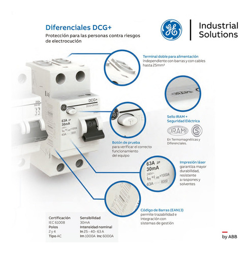 Llave Termica Tripolar General Electric By Abb 25amp