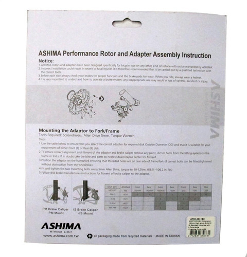 Imagen 5 de 5 de Disco Freno Bicicleta 160mm 6 Tornillos Ashima Airotor 85g