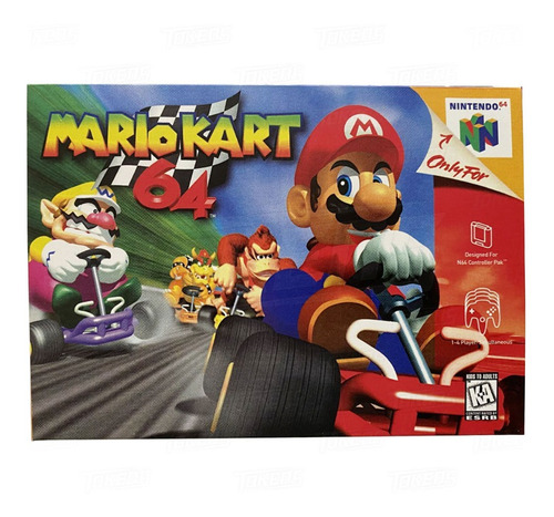 Mario Kart N64 - Caja, Manual Instrucciones, Etiquetas Cust