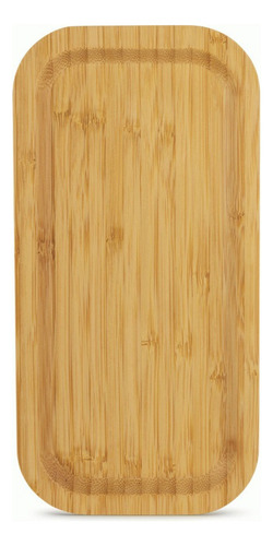 Bandeja Retangular Rasa De Bambu 25cm