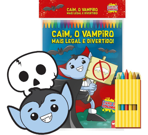 Livro Infantil Colorir Divertido Vampiro C/giz