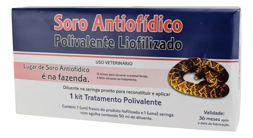 Soro Antiofidico 50ml Lema Picada De Cobra Em Animais