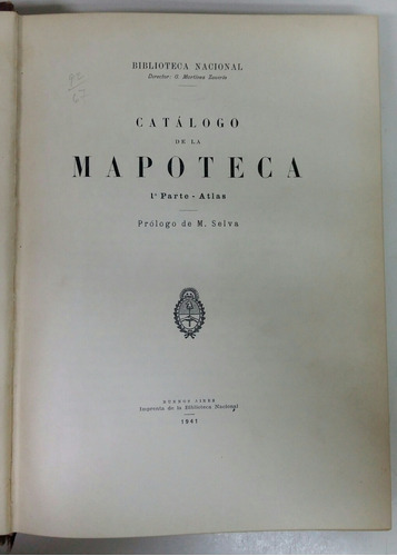 Catálogo De La Mapoteca Primera Parte 