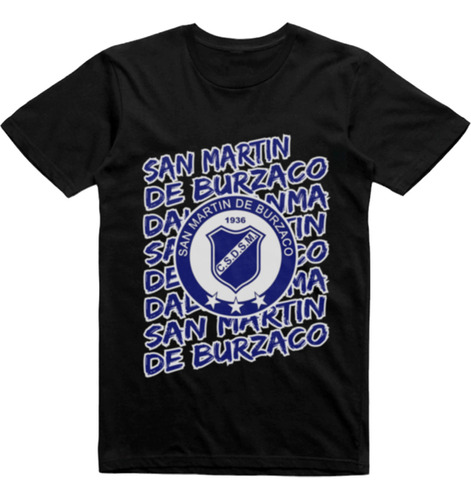 Remera Puro Algodon Negra San Martin De Burzaco