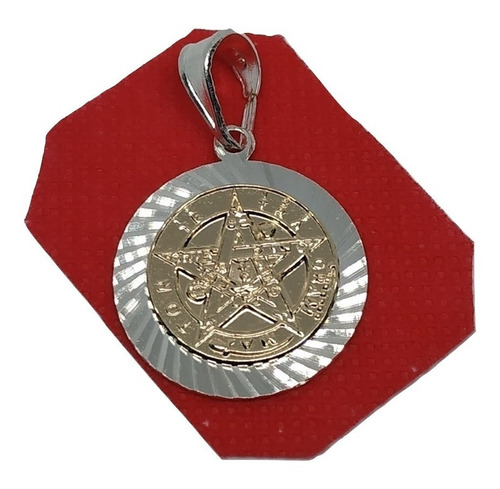 Dije Medalla Tetragramaton Pentagrama Plata/oro Grand 00007
