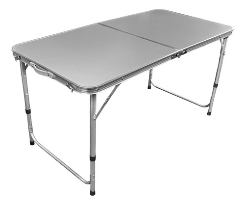 Mesa Dobrável Portátil Em Alumínio Mesdob120 Trato Cor Cinza