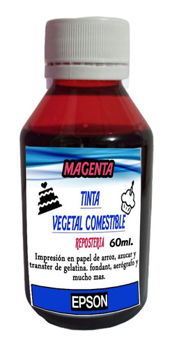 Tinta Comestible Vegetal Colores Vivos 60cc