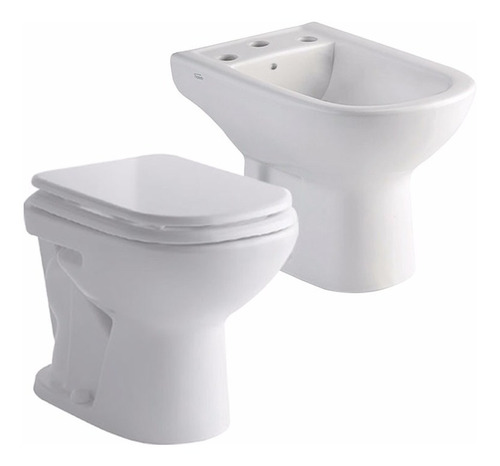 Juego Sanitarios Ferrum Bari Inodoro Corto Tapa Bidet Cs6099