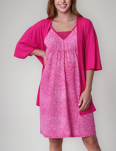 Conjunto Maternal  Bata + Camisa Con Apertura Lactancia