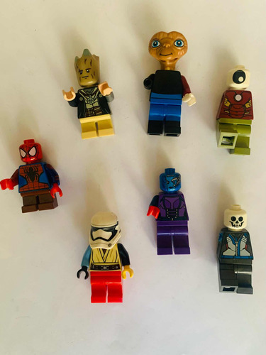 Mini Figuras De Lego 7 Personajes Originales E.t. Spiderman