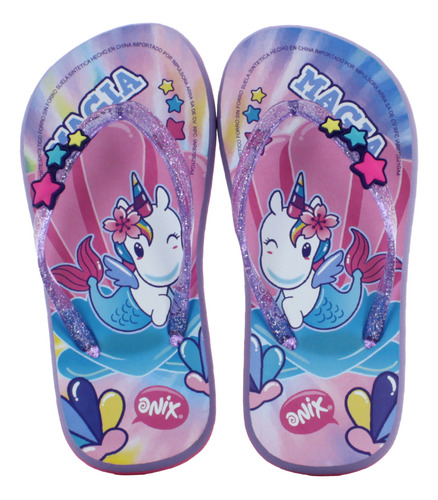 Onix Sandalia Flip Flop Unicornio Stars Playa Juvenil 88793