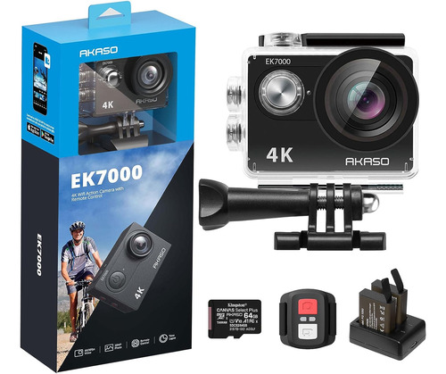 Akaso Ek7000 4k30fps 20mp Microfono Externo+ Kingston 64gb