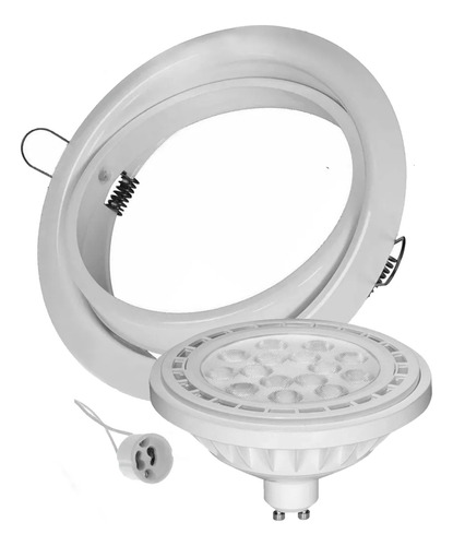 Spot-artefacto C/lamp Led Ar111 220v Luz Dia-calida 12w