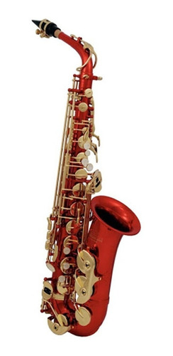 Roy Benson As-202r Saxofón Alto Rojo Laqueado Latón F# Agudo