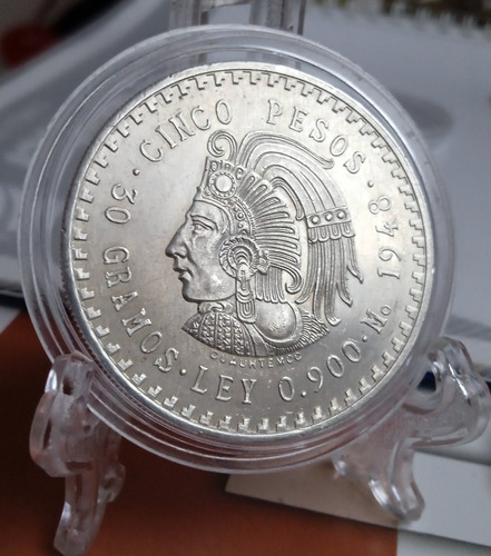 Monedas De Plata Ley 900 Cuauhtemoc En Excelente Condición